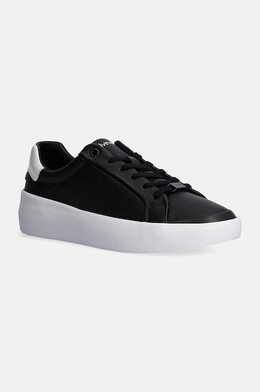 Кожаные кроссовки Vulc на шнуровке Calvin Klein, черный hw0hw02214 | czarny