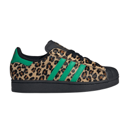Кроссовки Adidas Wmns Superstar 'Black Court Green Leopard', желто-коричневый jp8165 | core black/court green/gold metallic