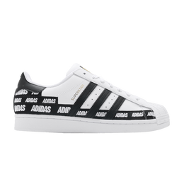 Кроссовки Adidas Superstar 'Wordmark Heel Stripe - White Black', белый fx5558 | cloud white/core black/gold metallic