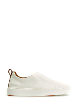 Santoni Кожаные кеды без шнуровки с деталью Velatura 257157