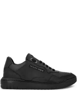 Philipp Plein logo-lettering leather sneakers 30541090