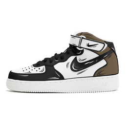 Nike Кроссовки Air Force 1 Coverage с противоскользящим и износостойким верхом для скейтборда, мужские, черные, белые, коричневые cw2289-111(team210-零点黄昏) | black white brown