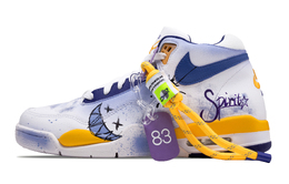 Nike Баскетбольные кроссовки Flight Legacy с противоскользящей подошвой, износостойкие, винтажные, среднего размера, синие, белые, желтые bq4212-102(team28-星系末日) | blue white yellow