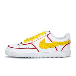 Nike Легкие и дышащие низкие кроссовки для скейтбординга Court Vision 1, мужские, белые, желтые, красные dh2987-101(team589-爆甲高达） | white yellow red
