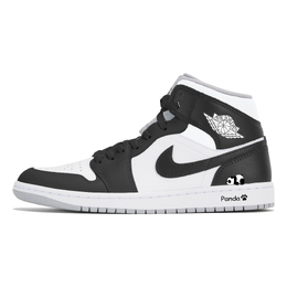 Jordan Износостойкие нескользящие винтажные баскетбольные кроссовки Air 1 средней высоты, мужские, черно-белые dq8426-104(team210-小黑熊) | black white