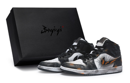 Баскетбольные кроссовки Air 1 Vintage, мужские, средний размер, золотистые Jordan, Black Gold White fb9911-001(team80-男款裂影之痕s-box) | black gold white
