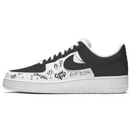 Nike Кроссовки Air Force 1 с низким верхом, амортизирующие, противоскользящие, водонепроницаемые, мужские, для скейтбординга, черно-белые cw2288-111(team366-二次元漫画) | black white