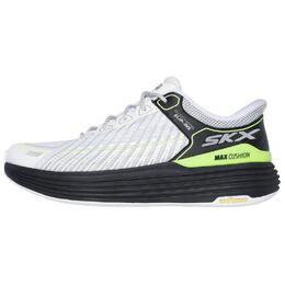 Слипоны Skechers мужские бело-черные низкие кроссовки для бега 220936-wbk | white black