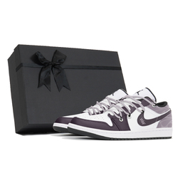 Jordan Баскетбольные кроссовки Air 1 Low Grape Bubble, износостойкие, винтажные, низкие, мужские, фиолетовые 553558-132(team399-葡萄气泡sbox) | purple