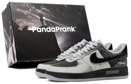 Nike Кроссовки Air Force 1 с низким верхом, противоскользящие, износостойкие, мужские, черно-серые cw2288-111(teamh-男款银光掠影s-box) | black gray