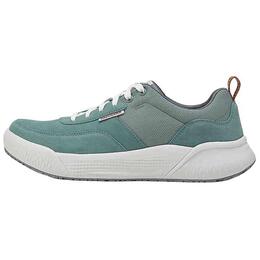 Амортизирующие низкие кеды мужские светло-голубые зеленые Skechers 211011-aqgr | light blue green