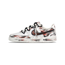Nike Кроссовки Court Vision 1 с низким верхом для скейтборда, устойчивые к истиранию, мужские, черные, белые, красные dh2987-101(teameight-男款暮色秘语) | black white red