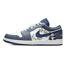 Баскетбольные кроссовки Air 1 Durable Breathable Low Top Vintage, мужские, цвет морской волны Jordan, синий 553558-414(team10-乐竹熊猫) | blue