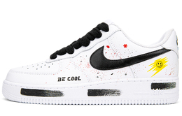 Nike Кроссовки Air Force 1 Air Force 1 с низким верхом, нескользящие, износостойкие, мужские, цвет черный, белый cw2288-111(team18-af1笑脸泼墨）