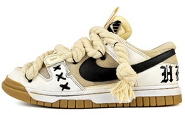 Nike Кроссовки Air Dunk Jumbo с низким верхом для скейтборда, износостойкие, мужские, белые, коричневые dv0821-001(team45-麻绳哥特) | ecru