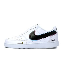 Nike Легкие и дышащие низкие кроссовки для скейтбординга Court Vision 1, мужские, черные, белые, желтые, синие dh2987-101（team390-像素电玩 ) | black white yellow blue