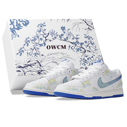 Nike Кроссовки для скейтбординга Dunk Low Top, мужские, сине-белые dv0831-104(team拾柒-男款低帮鎏金岁月板鞋) | blue white