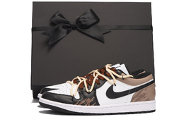 Jordan Баскетбольные кроссовки Air 1 Slip-Resistant Coverage Low-Top Vintage, мужские, черные 553558-132(team拾伍-男款黑棕虎纹sbox) | umber