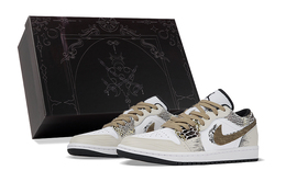 Jordan Баскетбольные кроссовки Air 1 Low-top Vintage, мужские, бежево-коричневые 553558-132(team拾柒-男款低帮竞速猎豹球鞋) | beige brown