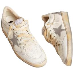 Баллстар Кожаные Кроссовки Golden Goose, Белый Серый gmf00117.f005833.11854 | white gray