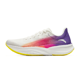 Кроссовки Anta Running Collection с низким верхом, амортизирующие, нескользящие, износостойкие, для марафона, мужские, цвет "трава" фиолетовый 112435563s-1 | papyrus white/speed yellow/grass purple-1