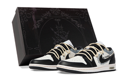Jordan Баскетбольные кроссовки Air 1 Low-Top Vintage, мужские, черно-белые 553558-131(team拾柒-男款速度与激情球鞋131 | black white
