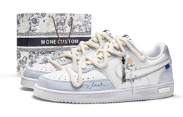 Nike Кроссовки для скейтборда Court Vision 1 Gradation Line Flower Island Box Low-Top, мужские, белые, синие dh2987-101(team177-花屿-box) | white blue