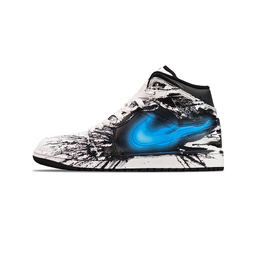 Jordan Баскетбольные кроссовки Air 1 Slip-Resistant High Top Vintage, мужские, сине-белые dq8426-132(teameight-男款高帮火钩蓝) | blue white