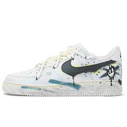 Nike Кроссовки Air Force 1 с низким верхом, противоскользящие, износостойкие, мужские, для скейтбординга, синие, белые cw2288-111(team拾柒-男款低帮飞行日记板鞋) | blue white