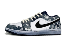 Jordan Баскетбольные кроссовки Air 1 Vintage, низкие, мужские, синие/белые cz8455-100（team146-水洗腰果花男款） | blue white