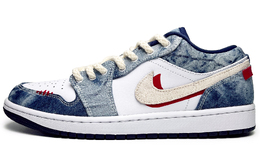 Jordan Баскетбольные кроссовки Air 1 Low-Top Vintage, мужские, сине-белые cz8455-100(team285-男款夜空闪电) | blue white