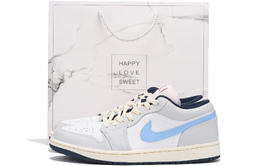 Jordan Баскетбольные кроссовки Air 1 Slip-Resistant Coverage Low-Top Vintage, мужские, белые, синие hm3711-144(team59-男款白蓝二sbox) | sky blue
