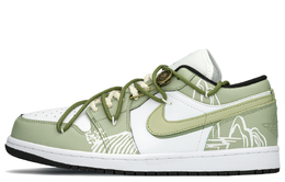 Jordan Баскетбольные кроссовки Air 1 Low Top Vintage, мужские, бежево-зеленые 553558-131(teama-龙井茶) | beige green
