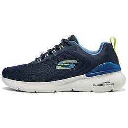 Мужские низкие кроссовки для бега Skechers, морской синий/лимонный 232971-nvlm | marine blue/lemon