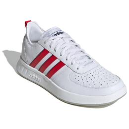 Кроссовки теннисные мужские Adidas Court80s противоскользящие износостойкие низкие белые с красным fv8543 | white/red