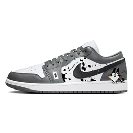 Jordan Баскетбольные кроссовки Air 1 Vintage, унисекс, низкие, белые/серые 553558-152(team366-戌狗) | gray