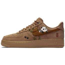 Nike Кроссовки Air Force 1 с противоскользящей амортизацией, легкие, износостойкие, низкие, для скейтбординга, унисекс, коричневые cj9179-200(team56-趴趴熊猫) | brown