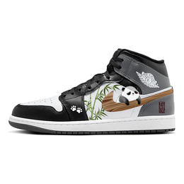Jordan Баскетбольные кроссовки Air 1 Vintage, унисекс, высокие, белые/черные dq8426-001(team56-趴趴熊猫) | black