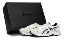 Asics Кроссовки для бега Gel-Contend 4 Breathable Low Top Casual, женские, белые, черные t8d9q-112(team80-女款蝴蝶花嫁s-box) | white black