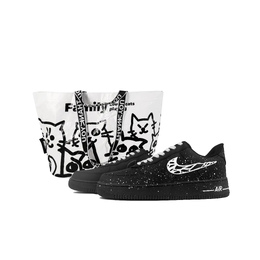 Nike Кроссовки для скейтбординга Air Force 1 с противоскользящим износостойким верхом, унисекс, черные cw2288-001(team619-金属星空s-box) | black