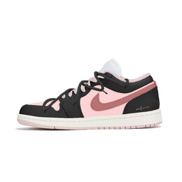 Jordan Баскетбольные кроссовки Air 1 Vintage, женские, низкие, розовые dc0774-162(team210-甜心黑咖) | black pink