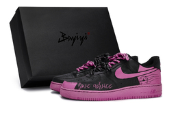 Nike Кроссовки для скейтбординга Air Force 1, унисекс, низкие, черные/розово-красные cw2288-001(team80-爱的谏言黑玫红sbox) | black rose red