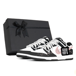Nike Кроссовки для скейтбординга Dunk, устойчивые к истиранию, низкие, унисекс, черно-розовые dd1391-100(team496-蔷薇夜sbox) | black pink
