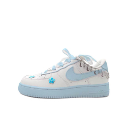 Nike Кроссовки Air Force 1 с противоскользящим износостойким низким верхом для скейтборда, унисекс, небесно-голубые cw2288-111(team603-蓝调忧郁） | sky blue