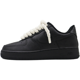 Nike Кроссовки Air Force 1 для скейтбординга, износостойкие, низкие, унисекс, черные cw2288-001（team91-空军黑武士 麻绳） | black