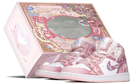 Jordan Баскетбольные кроссовки Air 1 Mid Top Vintage, розовые, фиолетовые, GS fd8780-601(teama-粉蝶轨迹s-box) | pink purple