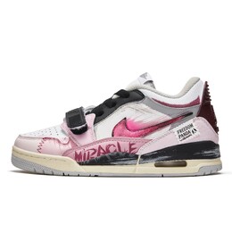 Jordan Баскетбольные кроссовки Legacy 312 Vintage, женские, низкие, черно-розовые hj3483-101(teamm-红粉佳人） | black pink