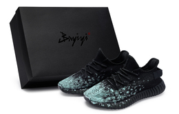 Кроссовки Yeezy Boost 350 V2 Casual Unisex Low Top Cyan Adidas, черный/голубой hq4540(team80-男女同款暗墨青绽s-box) | black cyan