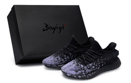Adidas Кроссовки Yeezy Boost 350 V2, повседневные, унисекс, низкие, фиолетовые hq4540(team80-男女同款暗黑紫绽s-box) | black purple