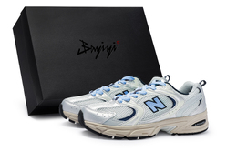 New Balance Кроссовки NB 530 с низким верхом, нескользящие и дышащие, унисекс, серые, серебристые, светло-голубые mr530ka(team80-男女同款极昼浅蓝s-box) | gray silver light blue